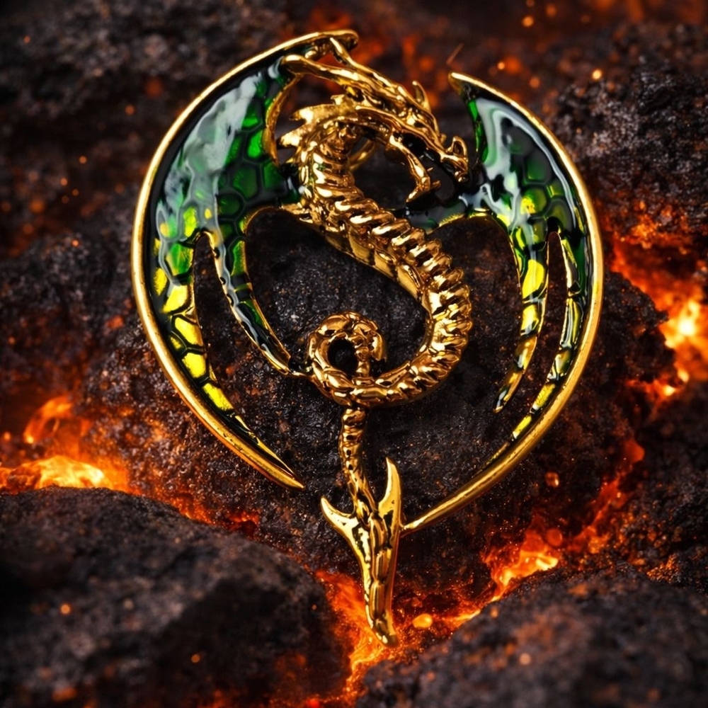 Gold and Green Dragon Pin/Pendant